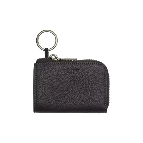 COACH Pebbled Leather Key Pouch Men's Graphite