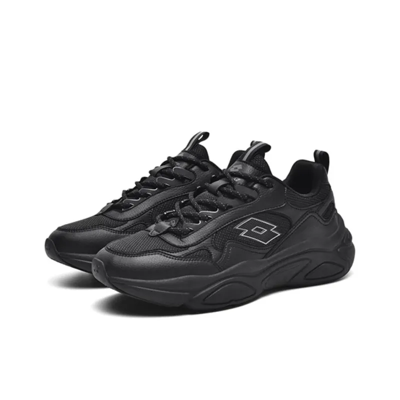 LOTTO Sportlife Anti Slip Wear Resistant Low Top Chunky Sneakers Women's Black-2