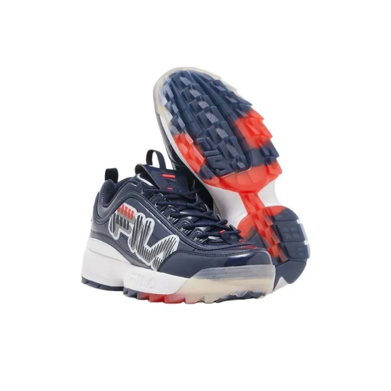 FILA Disruptor 2 Anti Slip Wear Resistant Low Top Training Shoes Men's Blue-4