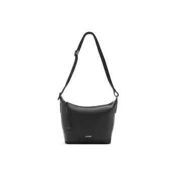 LOEWE Cubi Grained Calfskin Crossbody Bag Shoulder Bag Small Size Unisex Black