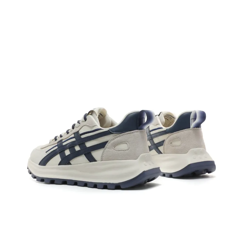 CEDAR HAN Slip Resistant Breathable Height Increasing Low Top Casual Shoes Women's Beige Dark Blue-2