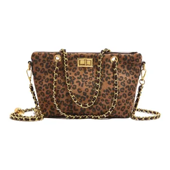 Yalu PU Tote Bag Shopping Bag Handbag Women's Leopard Print Brown