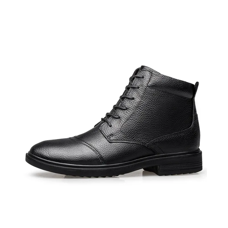Qiandongmeili Ankle Boots Unisex Black-0
