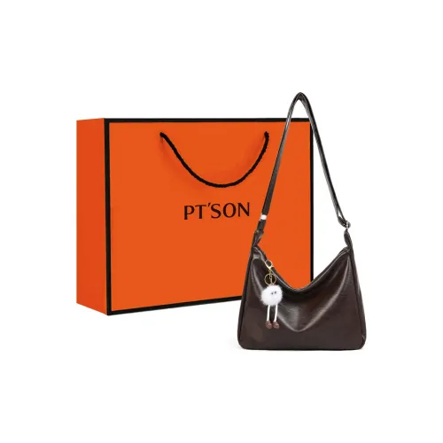 PT'SON Synthetic Leather Underarm Shoulder Bag Regular Women's Coffee/Black
