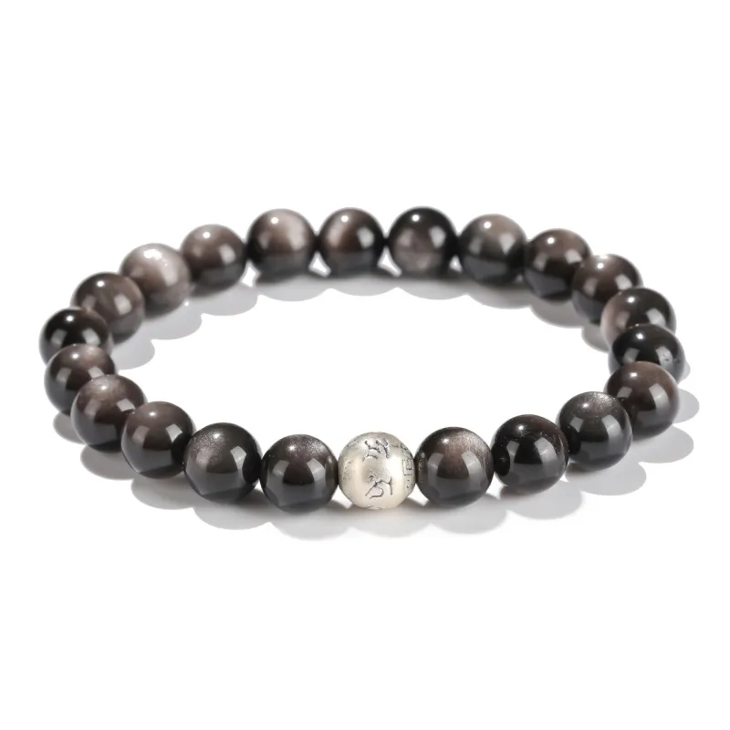 Xiang Yin Obsidian New Chinese Style Fortune Bead Destiny Bracelet Unisex-3