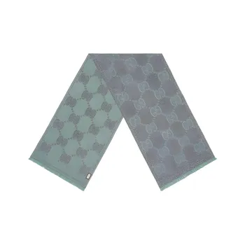 GUCCI Knit Scarves Unisex Gray Green