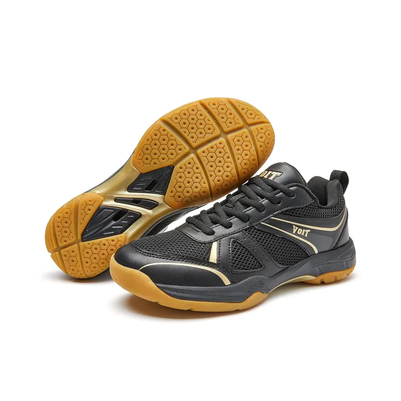 VOIT Cushioning, Breathable, Supportive Low Top Badminton Shoes Unisex Black Gold-5