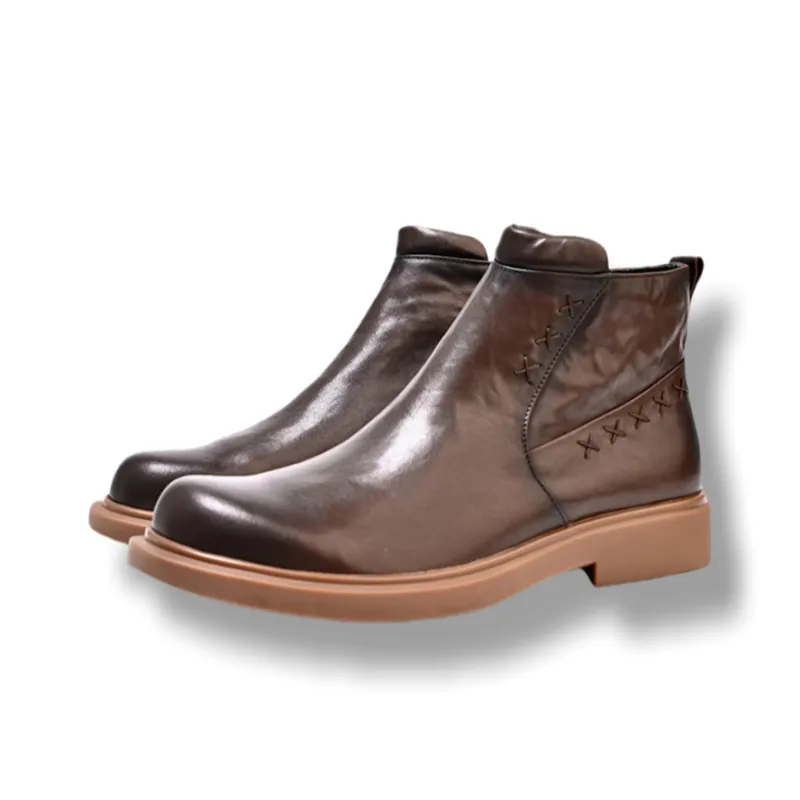 Brounvanm Ankle Boots Men Black/Coffee-1