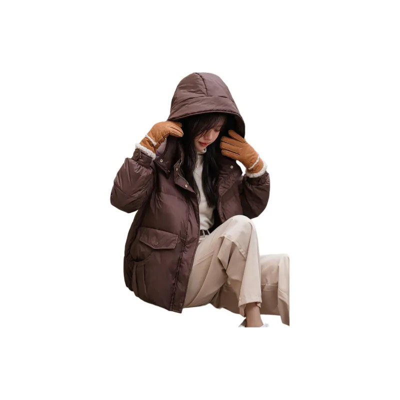 Mo Han Yi Mei Puffer Jacket Women's Red Coffee-1
