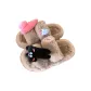 Brown (Cute Black Red Jumpsuit Cat)