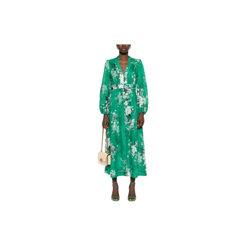Zimmermann Everley Plunge V Neck Midi Dress-1