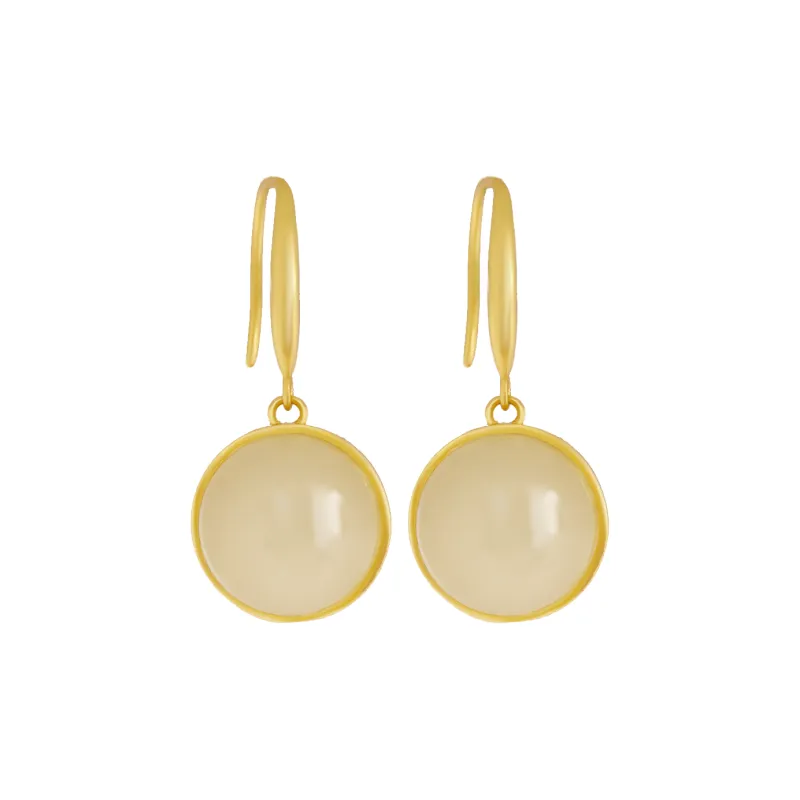 Heng Tai Jewelry Hetian Jade Earrings Green Jade Women's-0