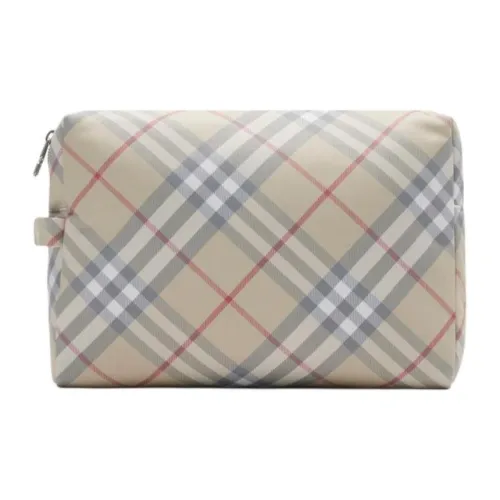 Burberry Polyamide Clutches Storage Bags Unisex Light Stone
