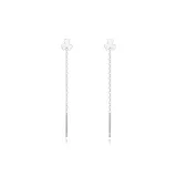 S999 Fine Silver[Trefoil Drop Earrings]