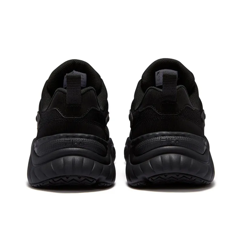 FILA FUSION Conch D Wear resistant And Lightweight Low Top Running Shoes Men's Black-3