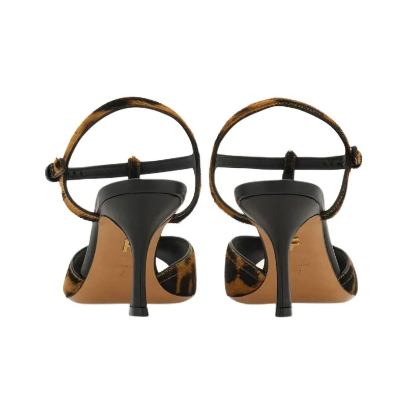 FERRAGAMO Slim Heel High Heels 7cm Women's Brown-4