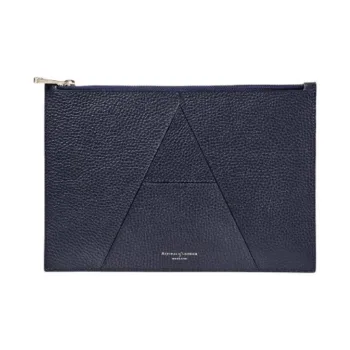 Aspinal Of London Calfskin Clutch Small Size Women's Marine Blue/Warm Gray/Black