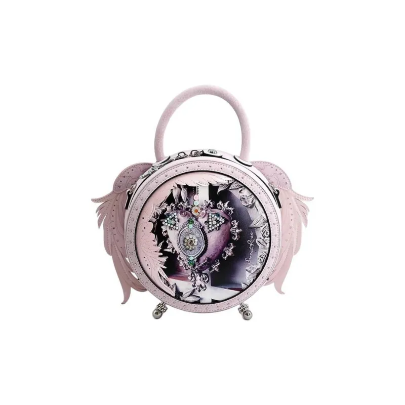 Anthracene Cow Leather Shoulder Bag, Handbag Small Size Women's Multicolor-2