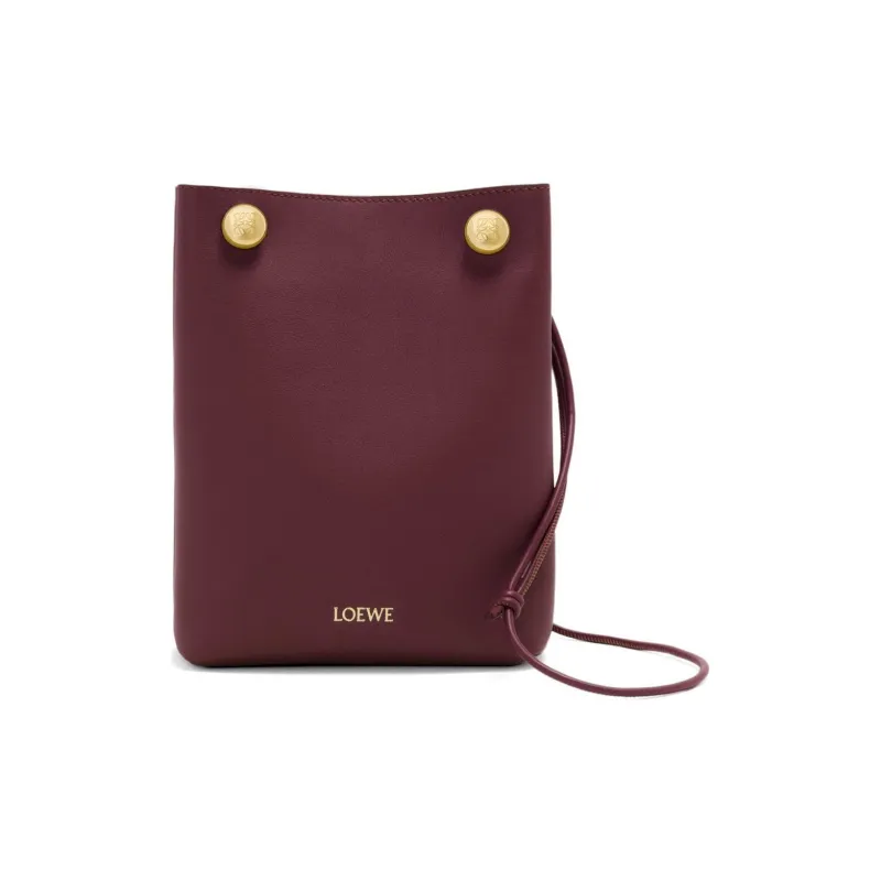 LOEWE Smooth Calf Leather Crossbody Bag Shoulder Bag Women's Dark Burgundy-0