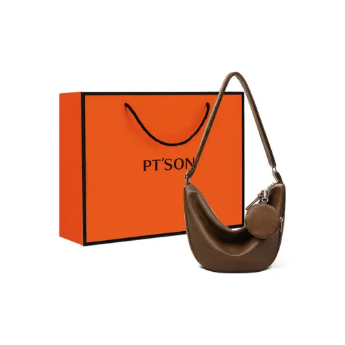 PT'SON Synthetic Leather Dumpling Bag, Underarm Shoulder Bag, Crossbody Bag Regular Women's Brown/Black