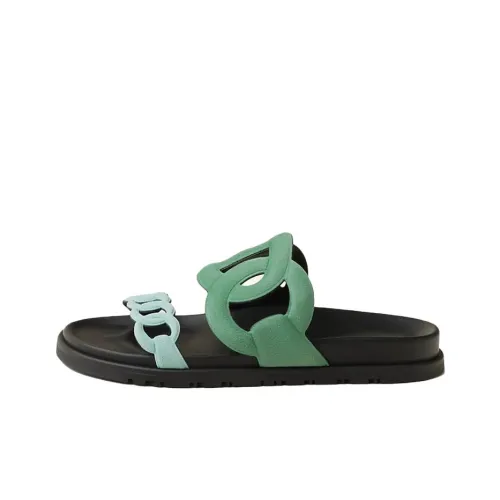 HERMES Extra Slide Slippers Women's Green