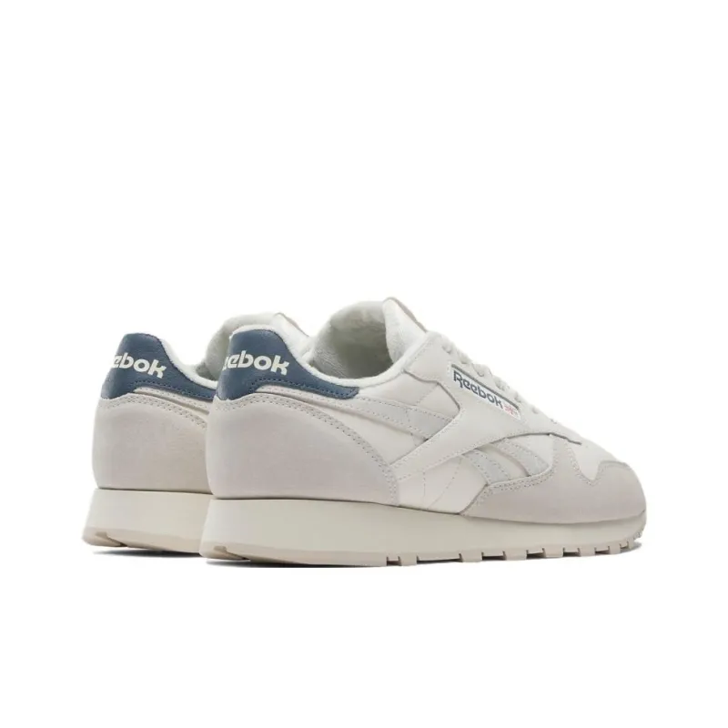 Reebok Classic Leather Anti Slip Wear Resistant Low Top Casual Shoes Men's Gray Blue-2