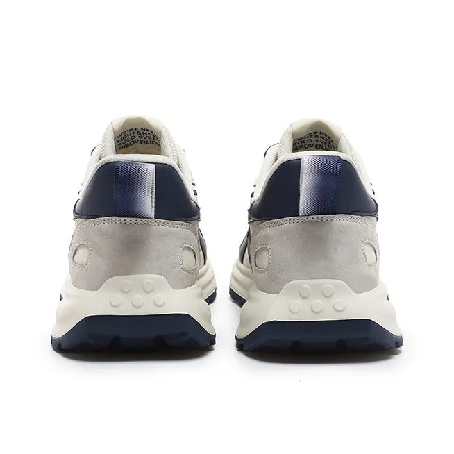 CEDAR HAN Slip Resistant Breathable Height Increasing Low Top Casual Shoes Women's Beige Dark Blue-3