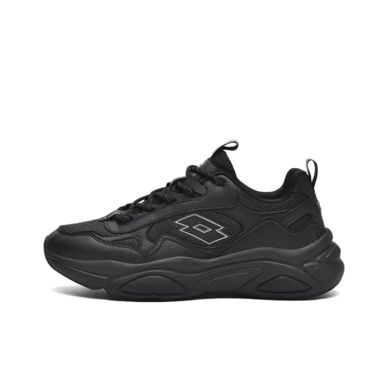 LOTTO Sportlife Anti Slip Wear Resistant Low Top Chunky Sneakers Women's Black-0