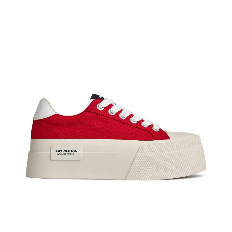ARTICLE NO. Wear resistant And Lightweight Low Top Canvas Shoes Unisex Red & White-1