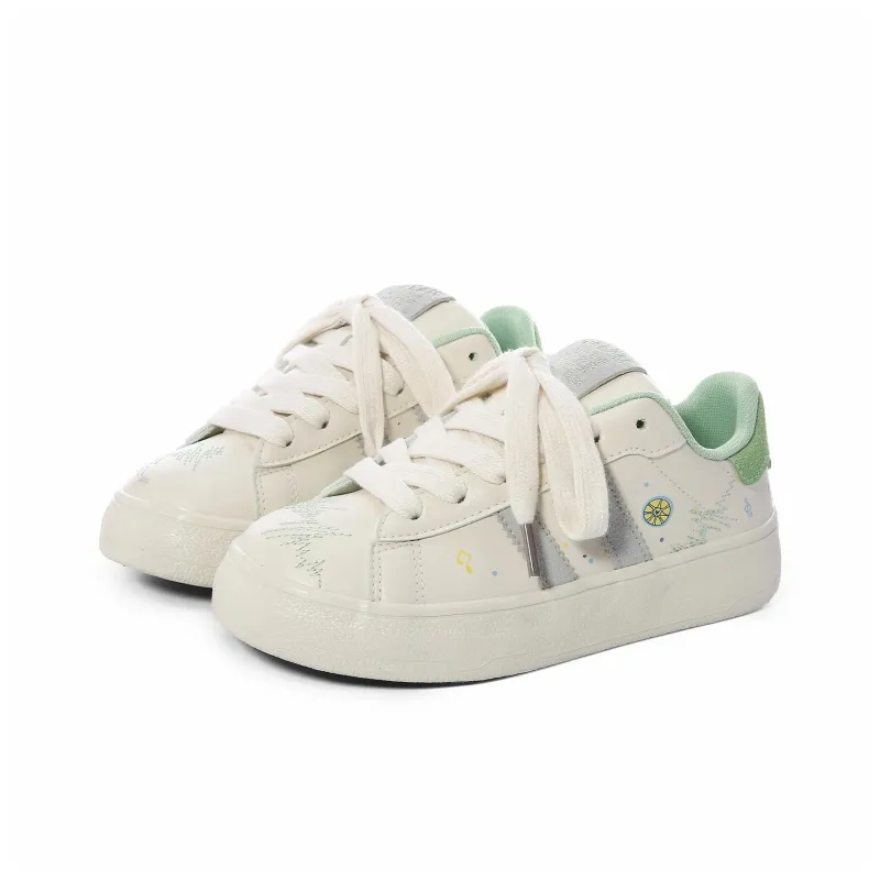 ABCIO Slip Resistant Water Resistant Balance Height Increasing Low Top Skateboard Shoes Women's Green Grape Fruit Box-3