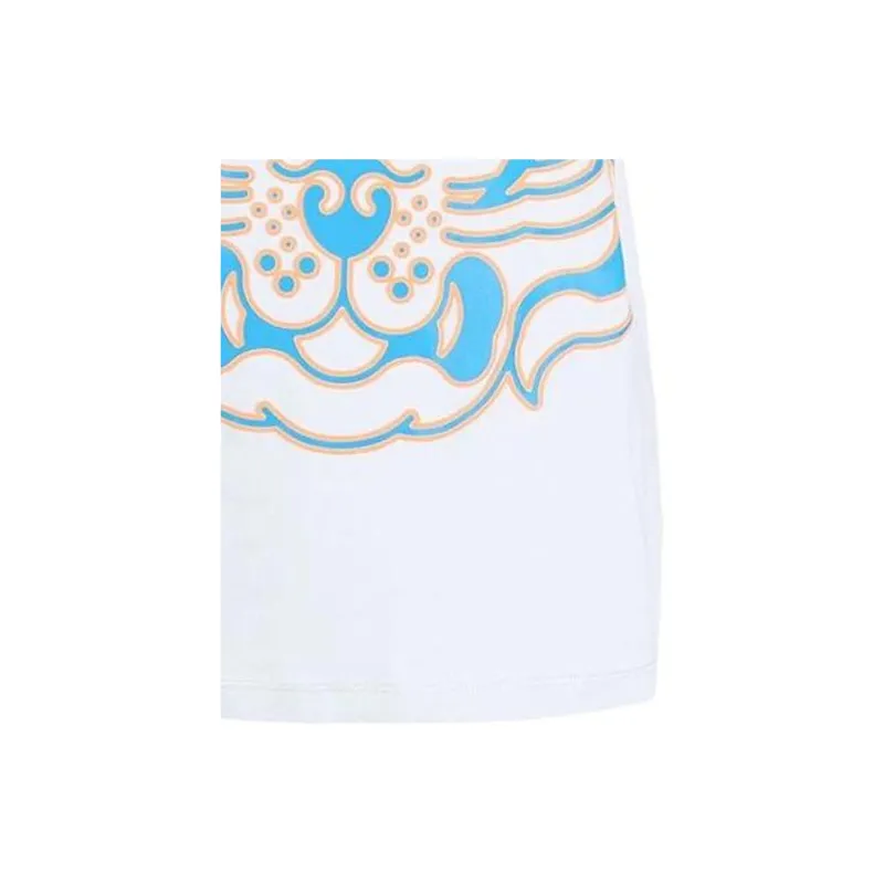 KENZO Neon Tiger Print Pullover Short Sleeved T Shirt Women's White Blue-5
