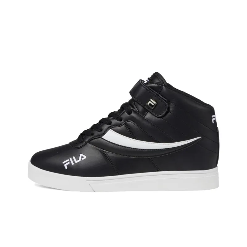 FILA Vulc 13 Anti-Slip Wear-Resistant Mid-Top Casual Shoes Men's Black White-0