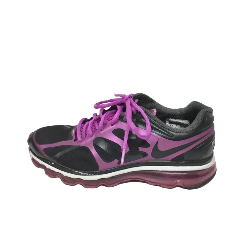 Nike Air Max 2012 Anti-Slip Wear-Resistant Low-Top Training Running Shoes Women's Black Purple-0
