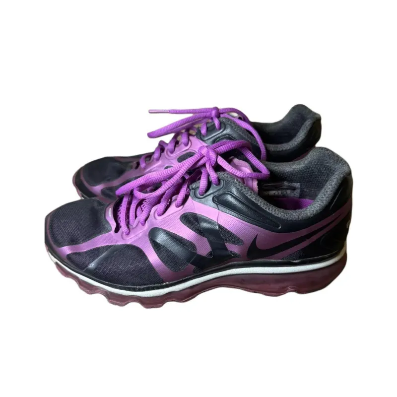 Nike Air Max 2012 Anti-Slip Wear-Resistant Low-Top Training Running Shoes Women's Black Purple-2
