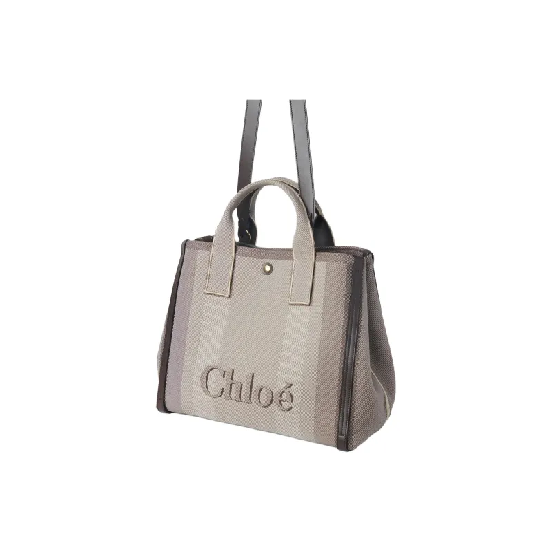 Chloe Cotton Tote Bag Shopping Bag Shoulder Bag Handbag Women's Col Brown-2