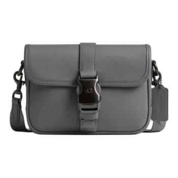 COACH League Cow Leather Crossbody Bag Small Size Men's Charcoal Gray