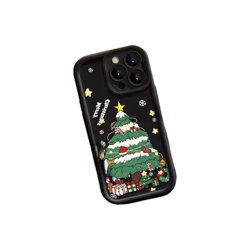 BYZ TPU Material Christmas Tree Phone Case Compatibility Apple IPhone 14/15/16 Pro Max/Plus-4