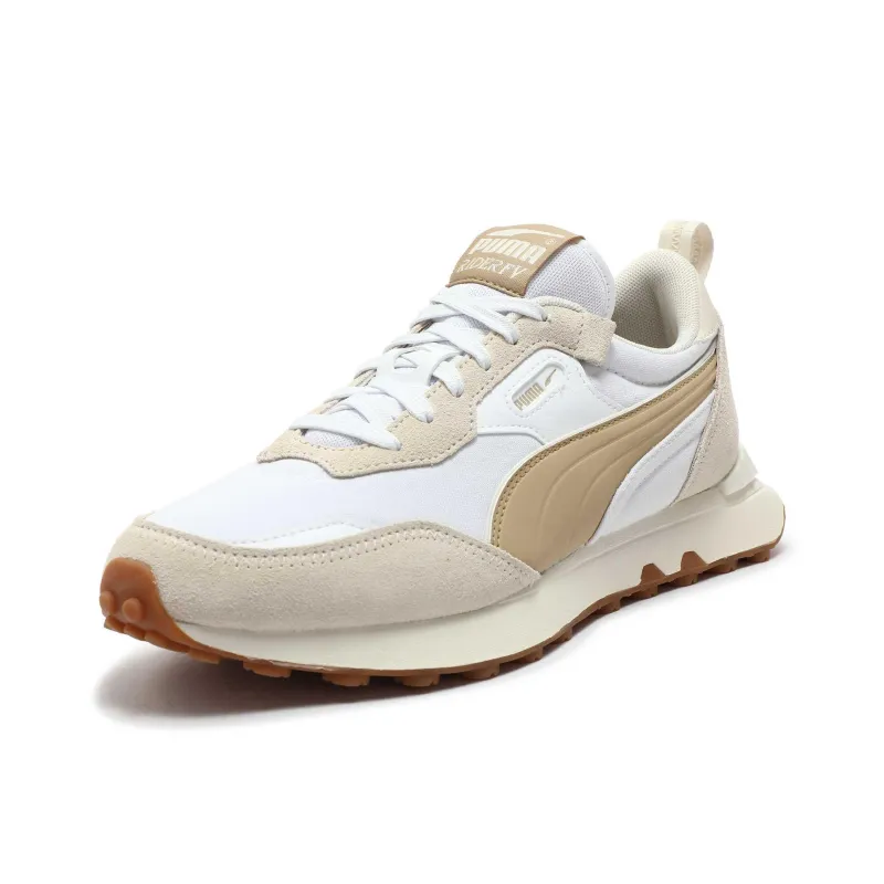PUMA Rider FV Cushioning Anti Slip And Wear Resistant Low Top Casual Shoes Unisex White Brown-1