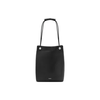 LOEWE Soft Grain Calfskin Crescent Bag Shoulder Bag Men's Black