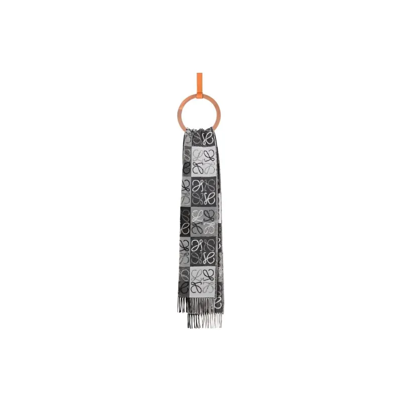 LOEWE Anagram-jacquard Wool-blend Scarf-0