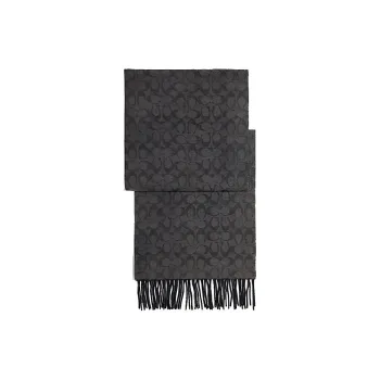 COACH Wool Knit Scarves Men's Black