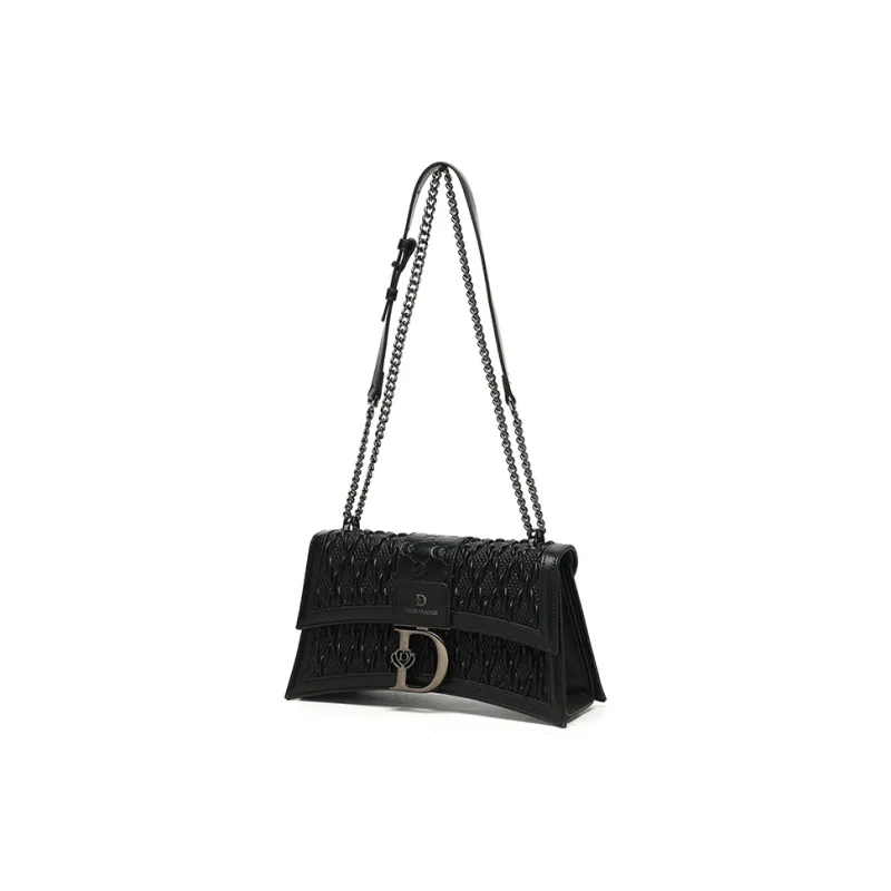 SEPTWOLVES PU Hourglass Bag, Crossbody Bag, Shoulder Bag Regular Women's Black-1