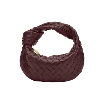 Bottega Veneta JODIEIntrecciato Lambskin Handbag Mini Women's Hibiscus Brown
