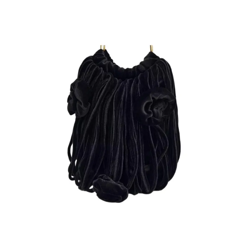 ZARA Polyester Bucket Bags Shoulder Bags Medium Size Women's Black-2