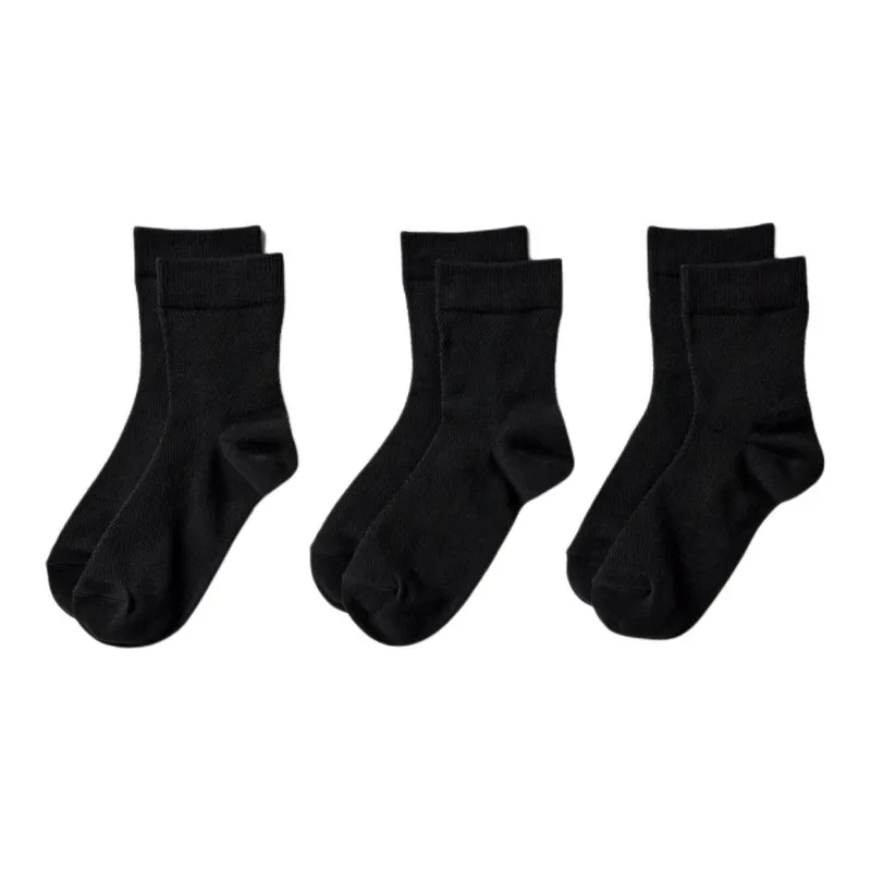 UNIQLO Mid Calf Socks Women's 3 Pack Black-0