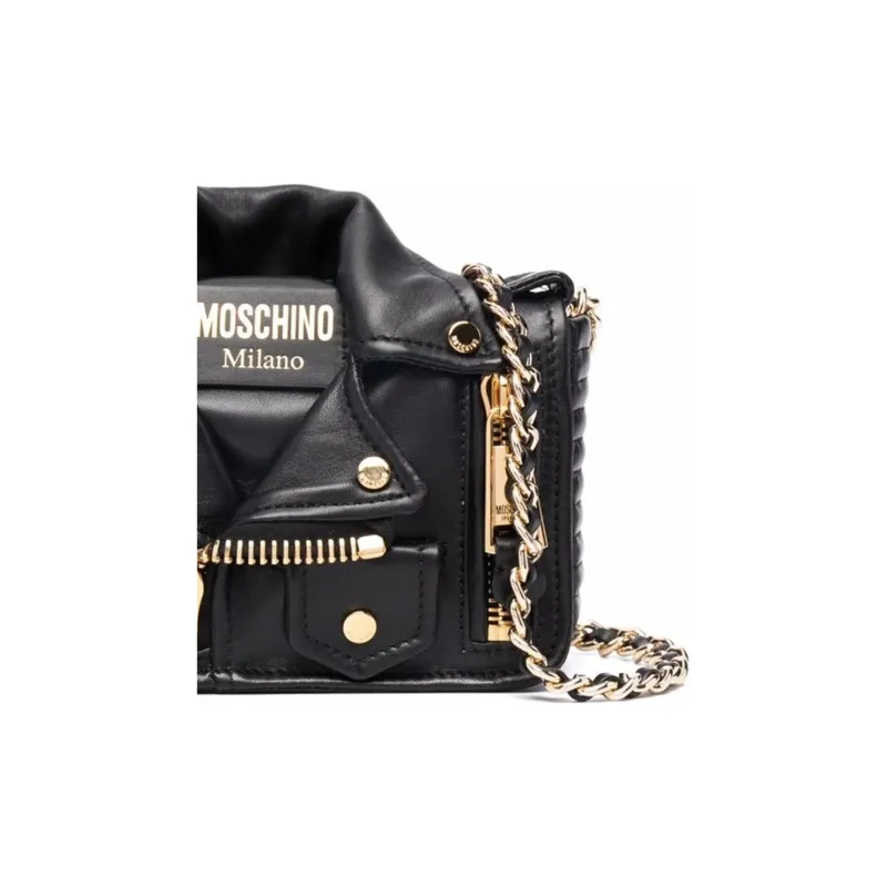 MOSCHINO Biker Jacket Shoulder Bag-2