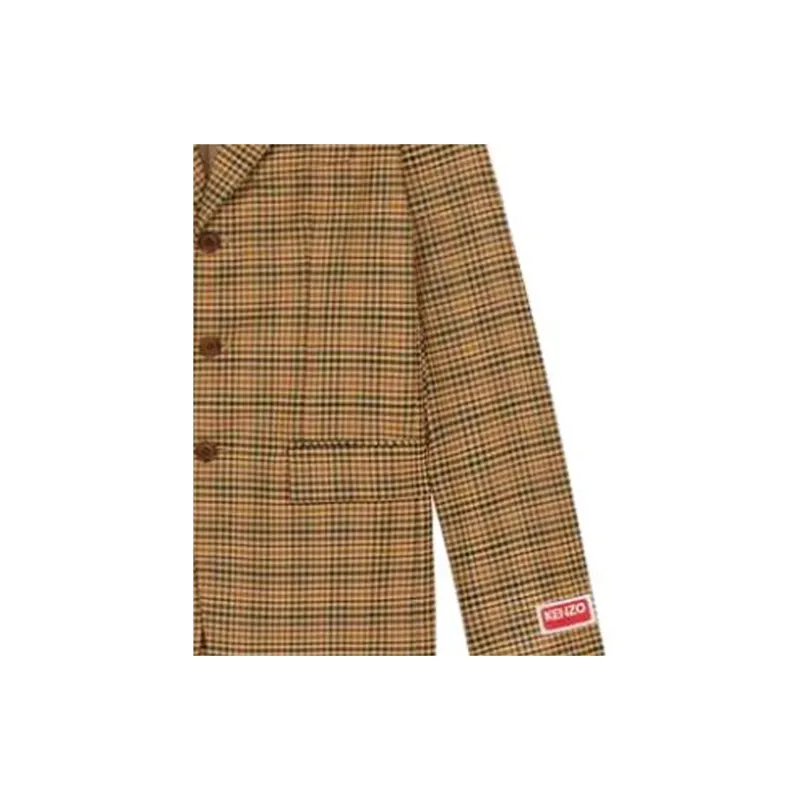 KENZO Checked Single breasted Blazer-4