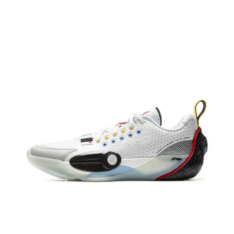 LINING Full City 13 Basketball Shoes Men Low Top White Black-0