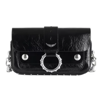 Zadig & Voltaire Cow Leather Chain Wallet, Shoulder Bag Mini Women's Black