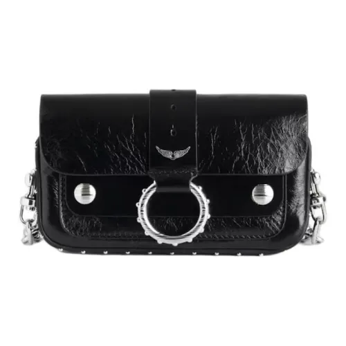 Zadig & Voltaire Cow Leather Chain Wallet, Shoulder Bag Mini Women's Black